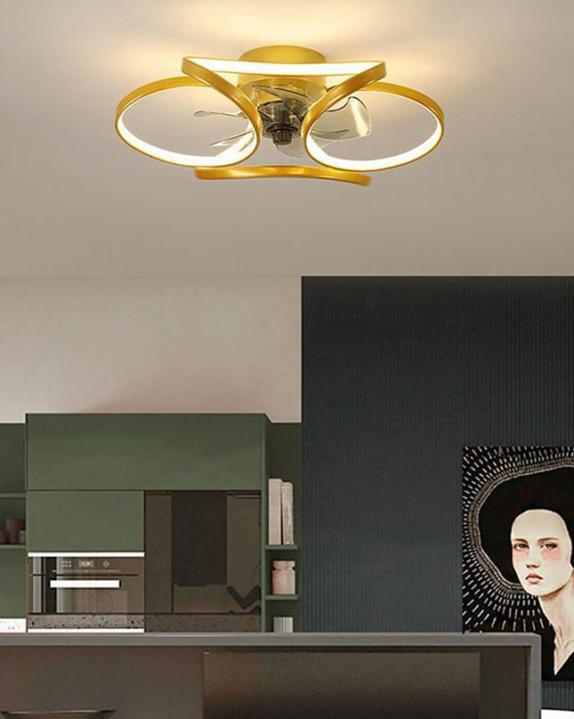 Nowoczesny Wentylator Sufitowy z Lampą LED Flower z Pilotem – Elegancki Wiatrak do Sypialni i Jadalni 0