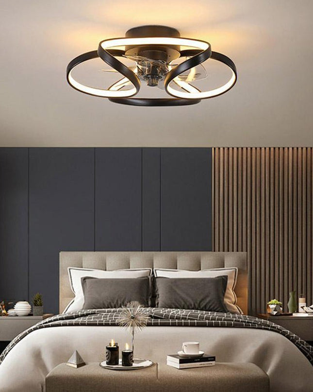 Nowoczesny Wentylator Sufitowy z Lampą LED Flower z Pilotem – Elegancki Wiatrak do Sypialni i Jadalni 1