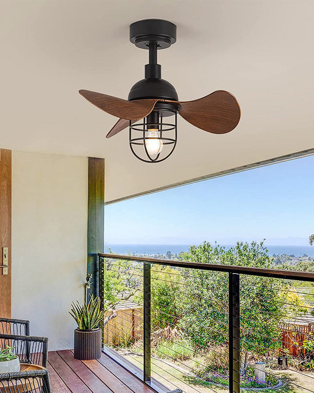 Nowoczesny Wentylator Sufitowy z Lampą w Ciemnym Orzechu – Idealny do Małych Przestrzeni, Zdalne Sterowanie, Stylowy Design 5