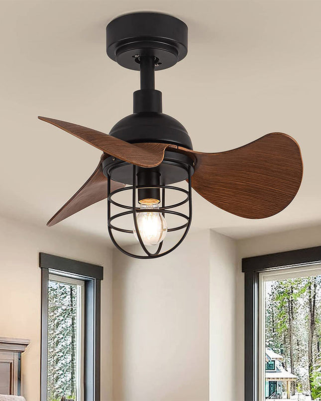 Nowoczesny Wentylator Sufitowy z Lampą w Ciemnym Orzechu – Idealny do Małych Przestrzeni, Zdalne Sterowanie, Stylowy Design 6