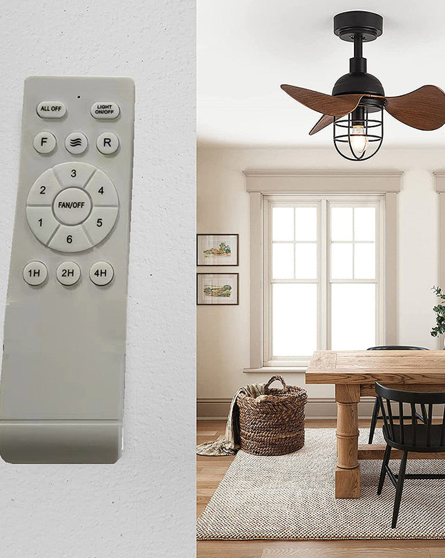 Nowoczesny Wentylator Sufitowy z Lampą w Ciemnym Orzechu – Idealny do Małych Przestrzeni, Zdalne Sterowanie, Stylowy Design 7