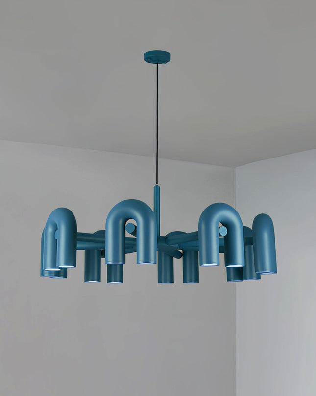 Nowoczesny Żyrandol Cyrkowy z Wbudowanym LED, Regulowana Wysokość, Moduły U - Idealny Żyrandol do Salonu i Pokoju 13