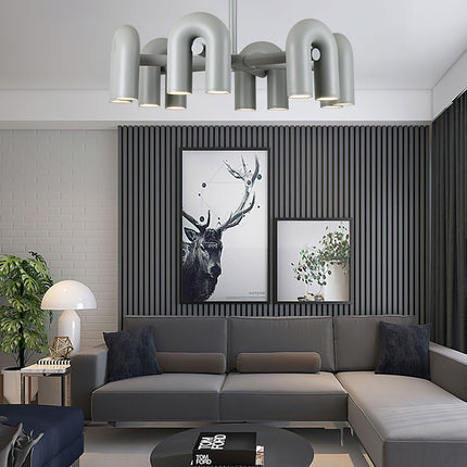 Nowoczesny Żyrandol Cyrkowy z Wbudowanym LED, Regulowana Wysokość, Moduły U - Idealny Żyrandol do Salonu i Pokoju 15