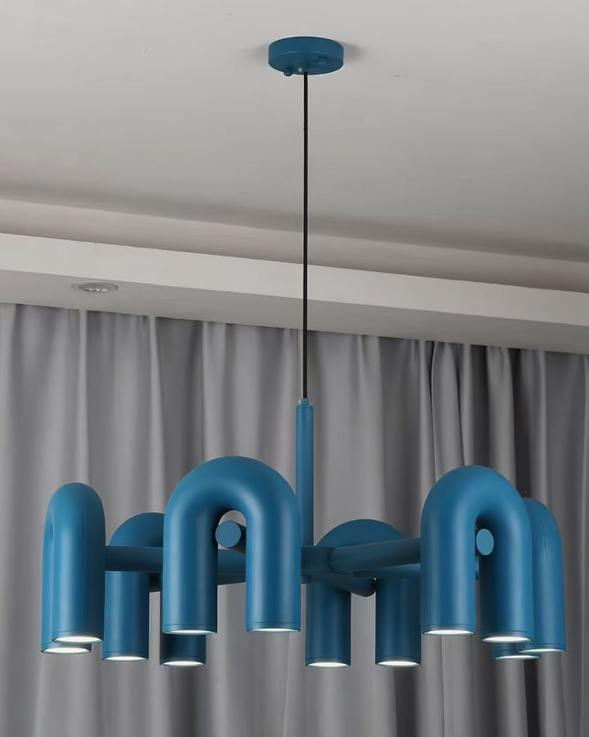 Nowoczesny Żyrandol Cyrkowy z Wbudowanym LED, Regulowana Wysokość, Moduły U - Idealny Żyrandol do Salonu i Pokoju 16