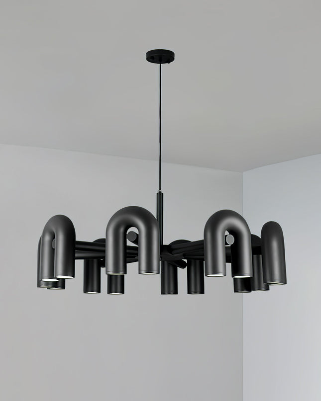 Nowoczesny Żyrandol Cyrkowy z Wbudowanym LED, Regulowana Wysokość, Moduły U - Idealny Żyrandol do Salonu i Pokoju 19