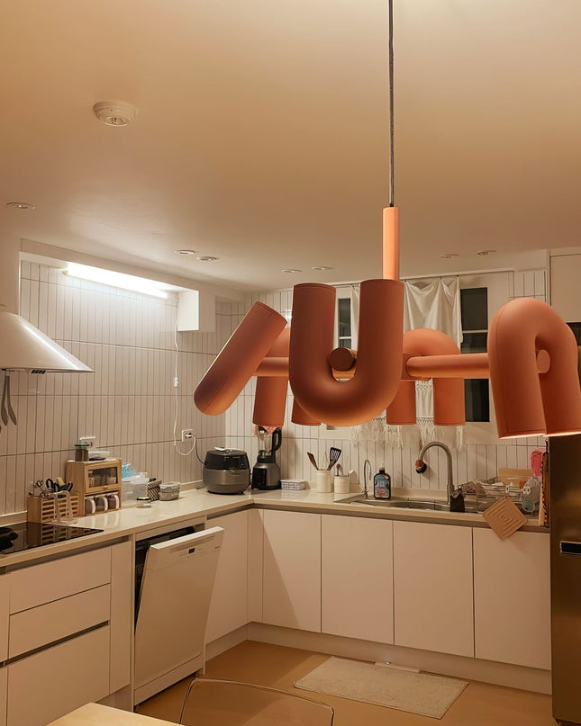 Nowoczesny Żyrandol Cyrkowy z Wbudowanym LED, Regulowana Wysokość, Moduły U - Idealny Żyrandol do Salonu i Pokoju 2