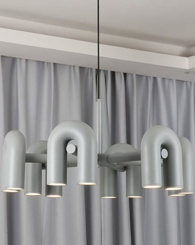 Nowoczesny Żyrandol Cyrkowy z Wbudowanym LED, Regulowana Wysokość, Moduły U - Idealny Żyrandol do Salonu i Pokoju 5