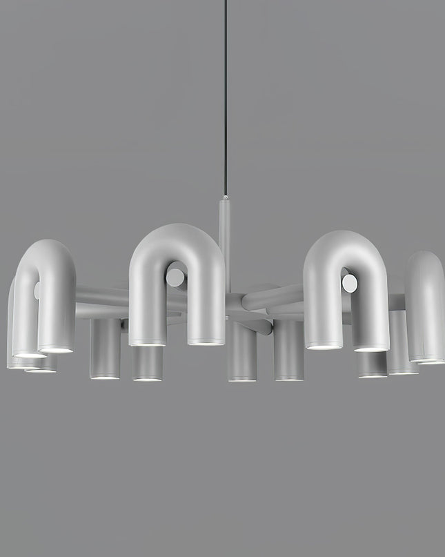 Nowoczesny Żyrandol Cyrkowy z Wbudowanym LED, Regulowana Wysokość, Moduły U - Idealny Żyrandol do Salonu i Pokoju 9