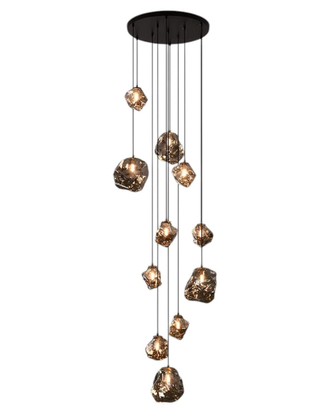 Nowoczesny Żyrandol Schodowy LED Kaskadowy, 7 lub 11 Lamp, Regulowane Światło, Elegancki Design do Wnętrz 10