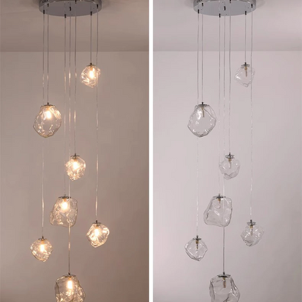 Nowoczesny Żyrandol Schodowy LED Kaskadowy, 7 lub 11 Lamp, Regulowane Światło, Elegancki Design do Wnętrz 7