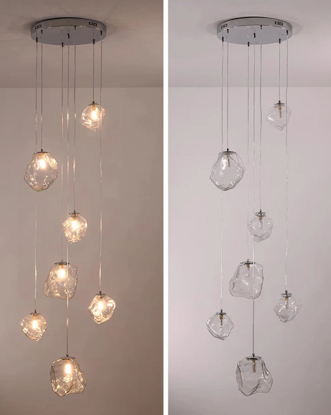 Nowoczesny Żyrandol Schodowy LED Kaskadowy, 7 lub 11 Lamp, Regulowane Światło, Elegancki Design do Wnętrz 7