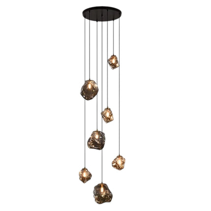 Nowoczesny Żyrandol Schodowy LED Kaskadowy, 7 lub 11 Lamp, Regulowane Światło, Elegancki Design do Wnętrz 9