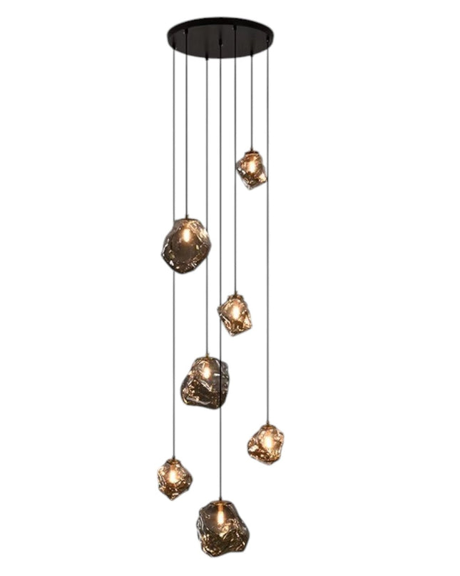 Nowoczesny Żyrandol Schodowy LED Kaskadowy, 7 lub 11 Lamp, Regulowane Światło, Elegancki Design do Wnętrz 9