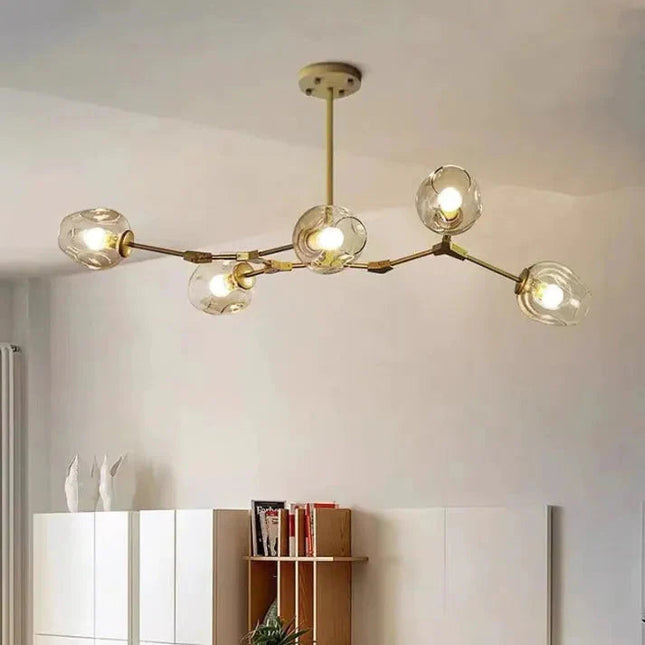 Nowoczesny Żyrandol Sputnik ze Szkła Pęcherza do Salonu i Jadalni – Elegancki Design, Regulowana Długość, Wysoka Jakość 1