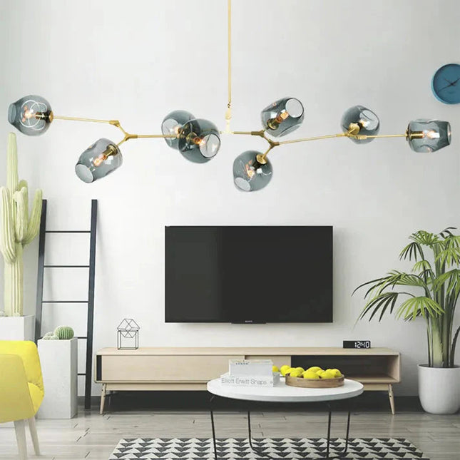 Nowoczesny Żyrandol Sputnik ze Szkła Pęcherza do Salonu i Jadalni – Elegancki Design, Regulowana Długość, Wysoka Jakość 14