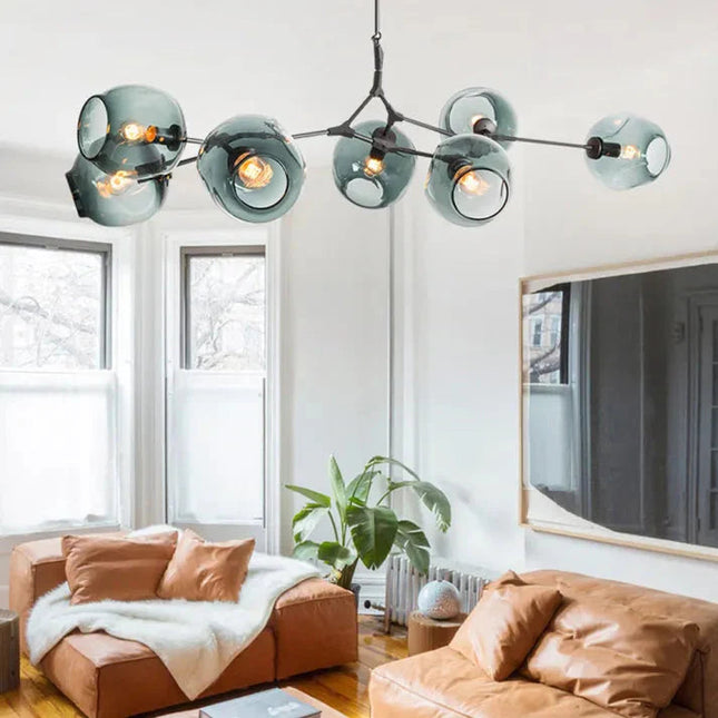 Nowoczesny Żyrandol Sputnik ze Szkła Pęcherza do Salonu i Jadalni – Elegancki Design, Regulowana Długość, Wysoka Jakość 16