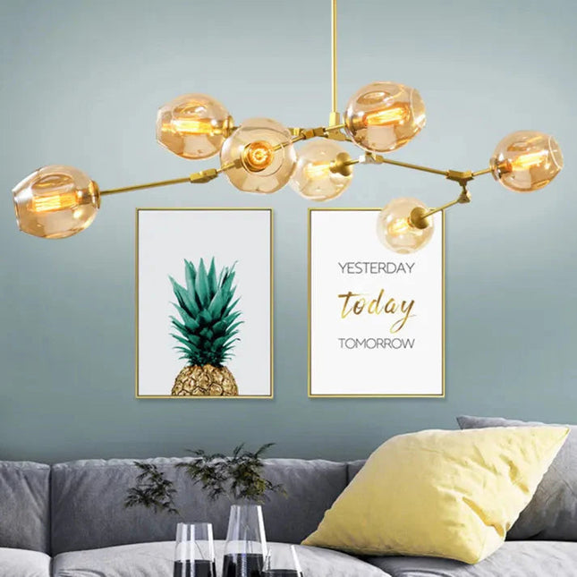Nowoczesny Żyrandol Sputnik ze Szkła Pęcherza do Salonu i Jadalni – Elegancki Design, Regulowana Długość, Wysoka Jakość 2