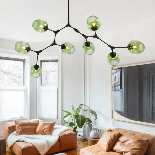 Nowoczesny Żyrandol Sputnik ze Szkła Pęcherza do Salonu i Jadalni – Elegancki Design, Regulowana Długość, Wysoka Jakość 3