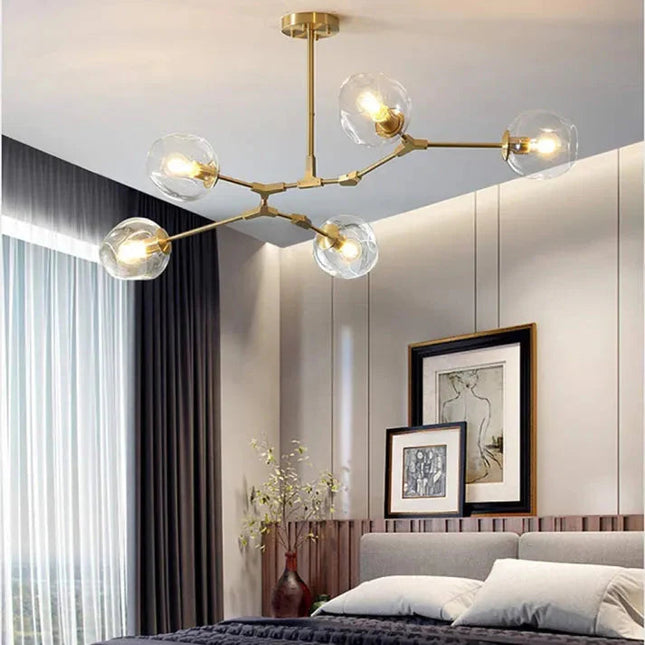 Nowoczesny Żyrandol Sputnik ze Szkła Pęcherza do Salonu i Jadalni – Elegancki Design, Regulowana Długość, Wysoka Jakość 6