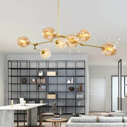 Nowoczesny Żyrandol Sputnik ze Szkła Pęcherza do Salonu i Jadalni – Elegancki Design, Regulowana Długość, Wysoka Jakość 8