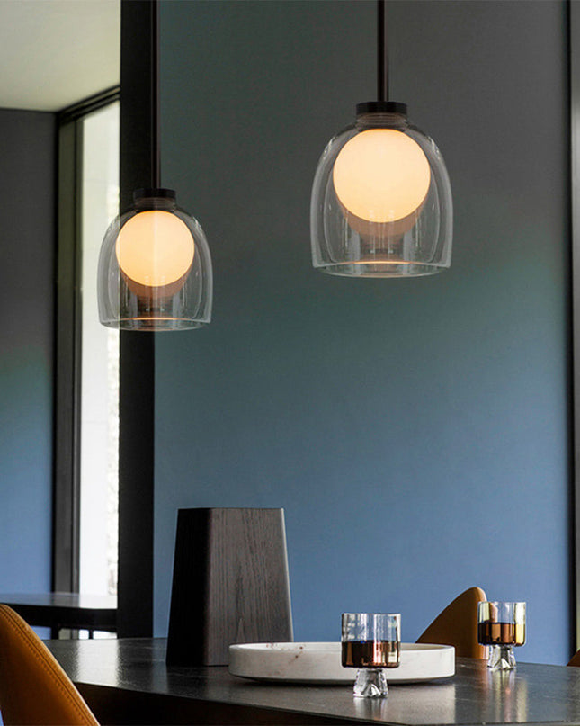 Nowoczesny Żyrandol do Salonu i Sypialni z Szklaną Kulą – Lampa Wisząca w Stylu Minimalistycznym, Regulowana Długość, Metal-Szkło 4