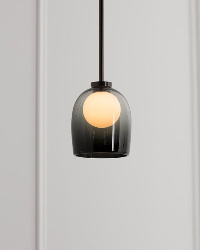 Nowoczesny Żyrandol do Salonu i Sypialni z Szklaną Kulą – Lampa Wisząca w Stylu Minimalistycznym, Regulowana Długość, Metal-Szkło 6