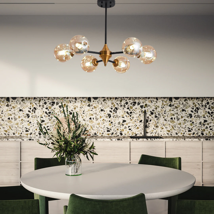 Nowoczesny Żyrandol z Dmuchanego Szkła do Salonu i Sypialni - Elegancki Design i Funkcjonalność 5