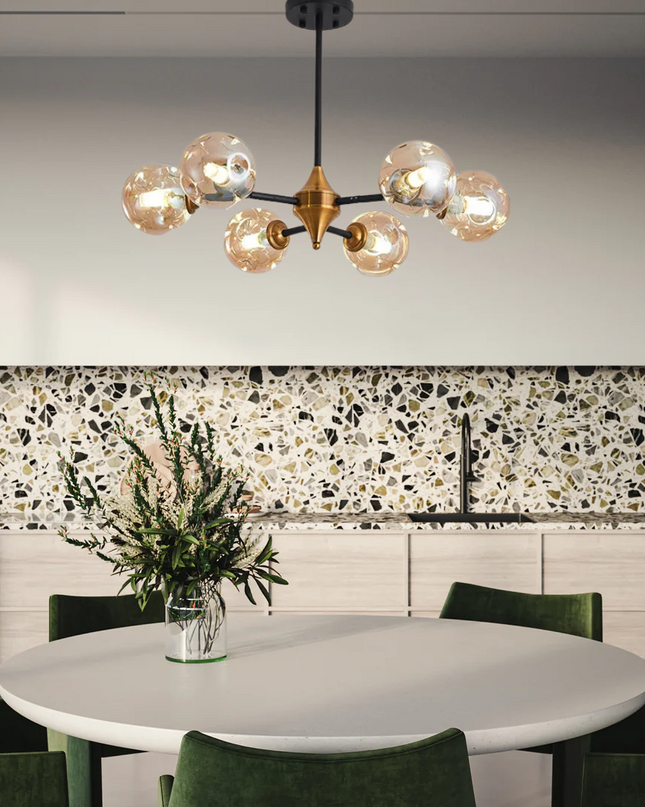 Nowoczesny Żyrandol z Dmuchanego Szkła do Salonu i Sypialni - Elegancki Design i Funkcjonalność 5