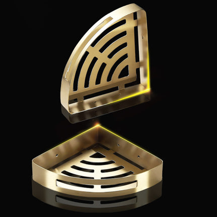 Nowoczesny, 3-częściowy zestaw akcesoriów łazienkowych w kolorze złotym i srebrnym do eleganckich wnętrz 4