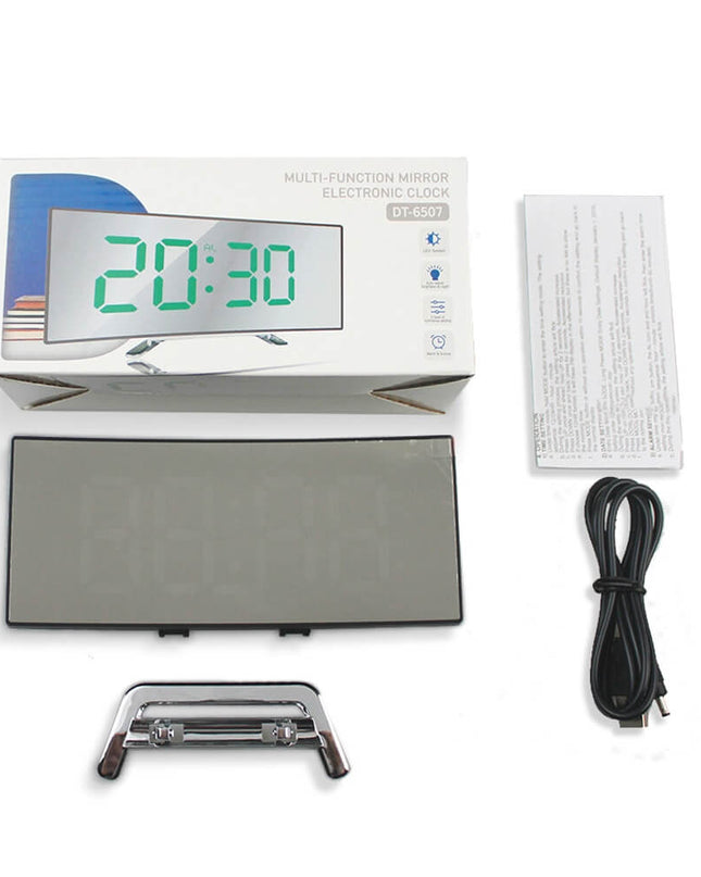 Nowoczesny zakrzywiony budzik LED – łatwy do odczytania wyświetlacz pod różnymi kątami – funkcja trybu nocnego 3