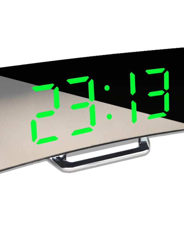 Nowoczesny zakrzywiony budzik LED – łatwy do odczytania wyświetlacz pod różnymi kątami – funkcja trybu nocnego 5
