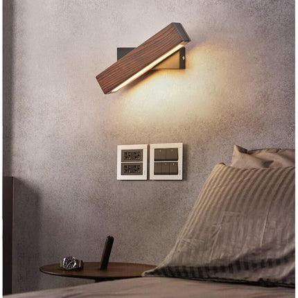 Obrotowy Kinkiet LED z Drewna – Nowoczesny Kinkiet Ścienny do Sypialni i Salonu 7