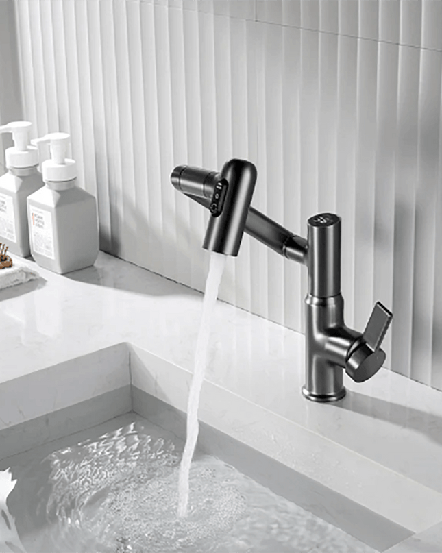 Obrotowy kran AquaJet – obrót o 360° ze wskaźnikiem temperatury – regulowana wysokość i wyświetlacz temperatury 1