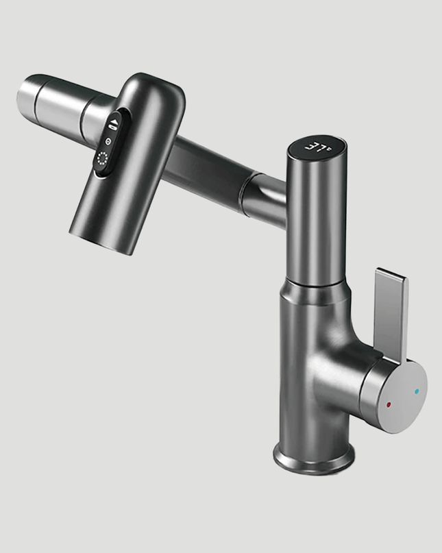 Obrotowy kran AquaJet – obrót o 360° ze wskaźnikiem temperatury – regulowana wysokość i wyświetlacz temperatury 2