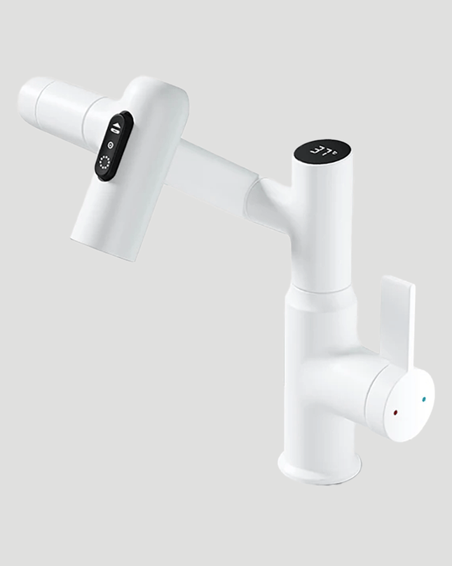 Obrotowy kran AquaJet – obrót o 360° ze wskaźnikiem temperatury – regulowana wysokość i wyświetlacz temperatury 4