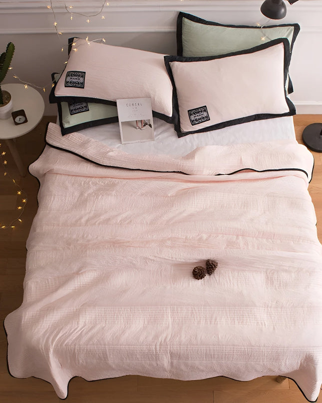 Oddychająca letnia krata – połączenie włókien bambusowych i bawełnianych – odporna na wilgoć i kurz 0