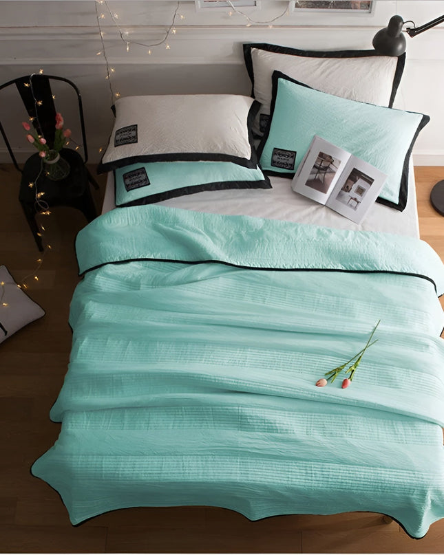 Oddychająca letnia krata – połączenie włókien bambusowych i bawełnianych – odporna na wilgoć i kurz 3