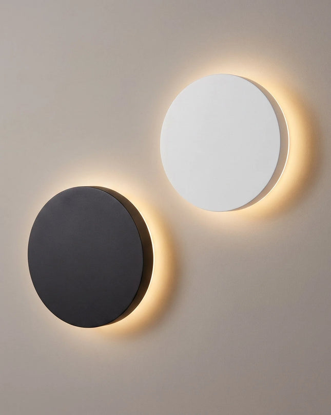 Okrągła lampa ścienna LED na baterie z funkcją dotykowego ściemniania, minimalistyczny design 0