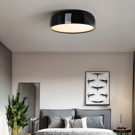 Okrągła Lampa Sufitowa LED Czarna – Nowoczesna Lampa Sufitowa do Salonu i Wnętrz, Energooszczędna, Średnica 35/48/60 cm 6