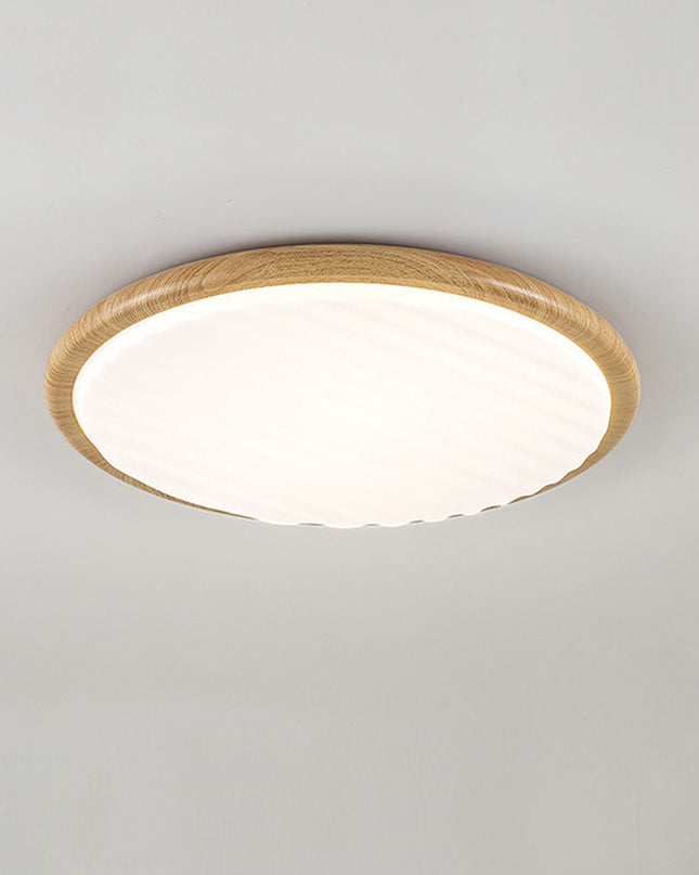 Okrągła Lampa Sufitowa LED z Drewnianymi Elementami do Sypialni – Trzy Kolory Światła, Składana, Energooszczędna, D30-50cm 8