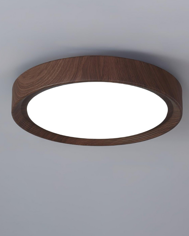 Okrągła Lampa Sufitowa LED z Drewnianymi Słojami – Nordyckie Wykończenie do Salonu i Sypialni, Różne Rozmiary 11