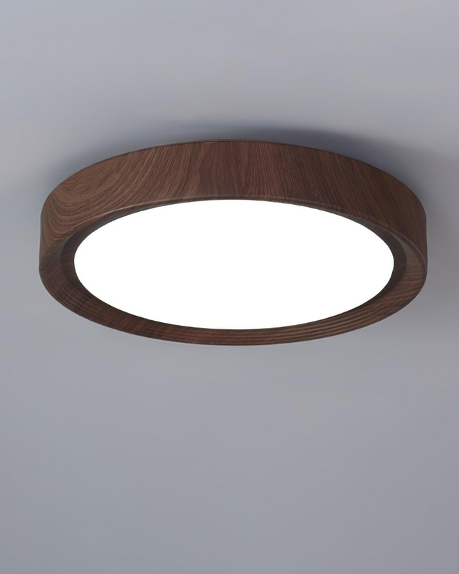 Okrągła Lampa Sufitowa LED z Drewnianymi Słojami – Nordyckie Wykończenie do Salonu i Sypialni, Różne Rozmiary 12