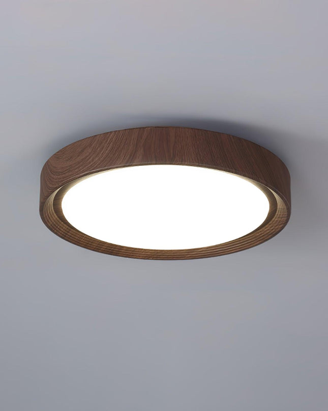 Okrągła Lampa Sufitowa LED z Drewnianymi Słojami – Nordyckie Wykończenie do Salonu i Sypialni, Różne Rozmiary 9