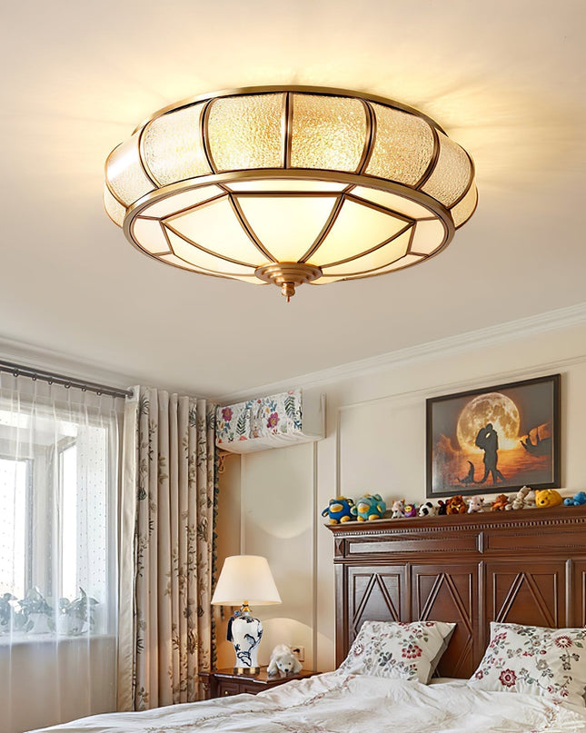 Okrągła Lampa Sufitowa z Teksturowanego Szkła do Sypialni i Salonu – Elegancka Lampy LEDowe Sufitowe, Średnica 35-60 cm 0