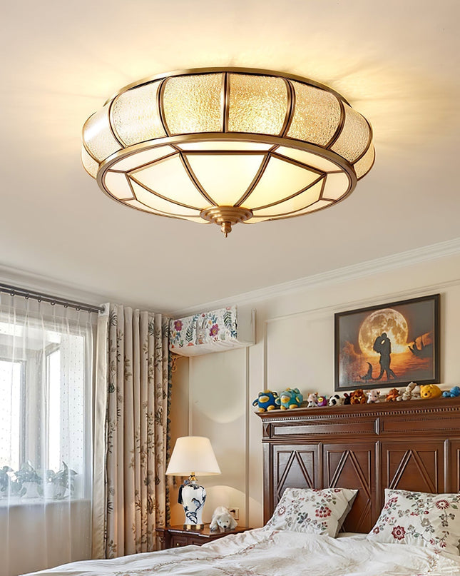 Okrągła Lampa Sufitowa z Teksturowanego Szkła do Sypialni i Salonu – Elegancka Lampy LEDowe Sufitowe, Średnica 35-60 cm 1