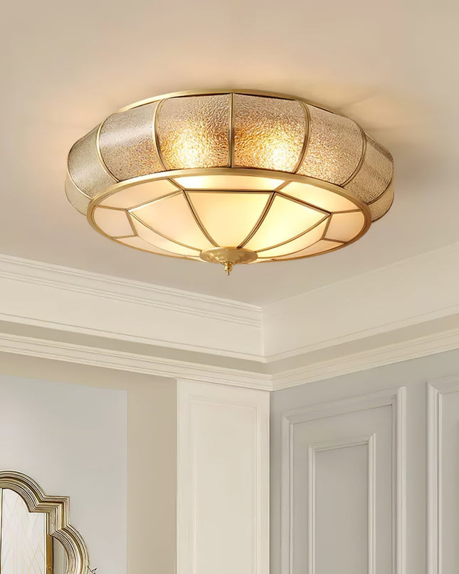 Okrągła Lampa Sufitowa z Teksturowanego Szkła do Sypialni i Salonu – Elegancka Lampy LEDowe Sufitowe, Średnica 35-60 cm 2