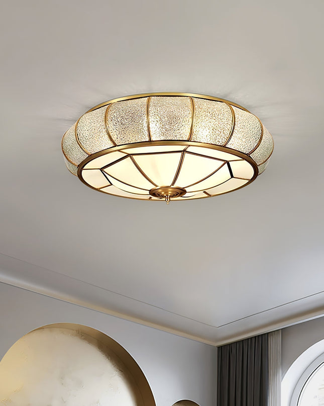 Okrągła Lampa Sufitowa z Teksturowanego Szkła do Sypialni i Salonu – Elegancka Lampy LEDowe Sufitowe, Średnica 35-60 cm 3