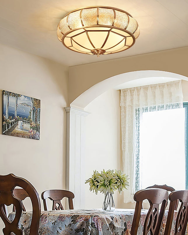 Okrągła Lampa Sufitowa z Teksturowanego Szkła do Sypialni i Salonu – Elegancka Lampy LEDowe Sufitowe, Średnica 35-60 cm 5