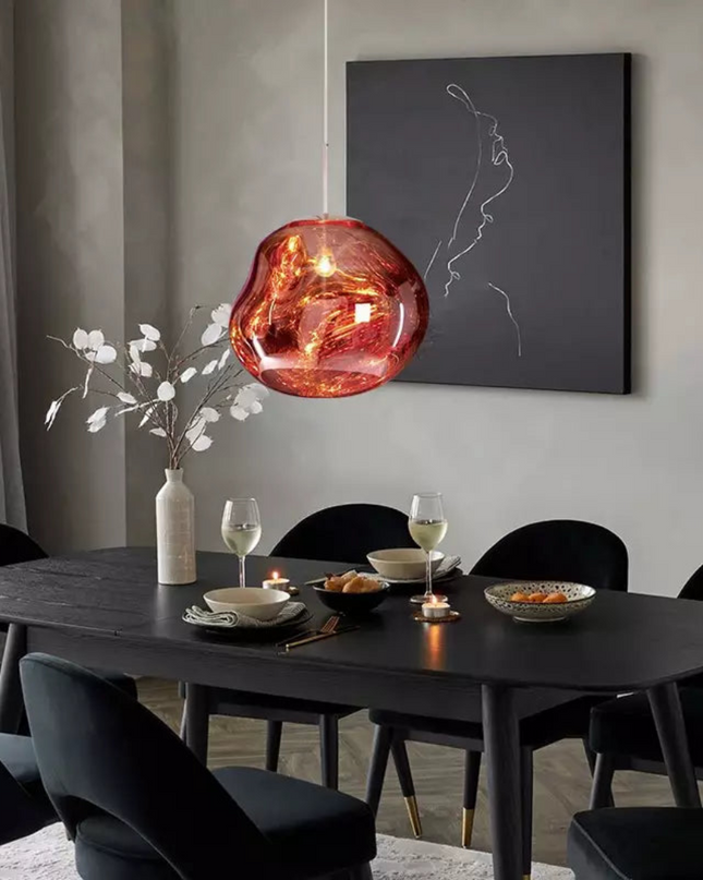 Organiczna Lampa Wisząca Kula do Salonu – Oświetlenie Nad Stół w Żywych Kolorach, E27, Wysoka Jakość, 4 Rozmiary 1