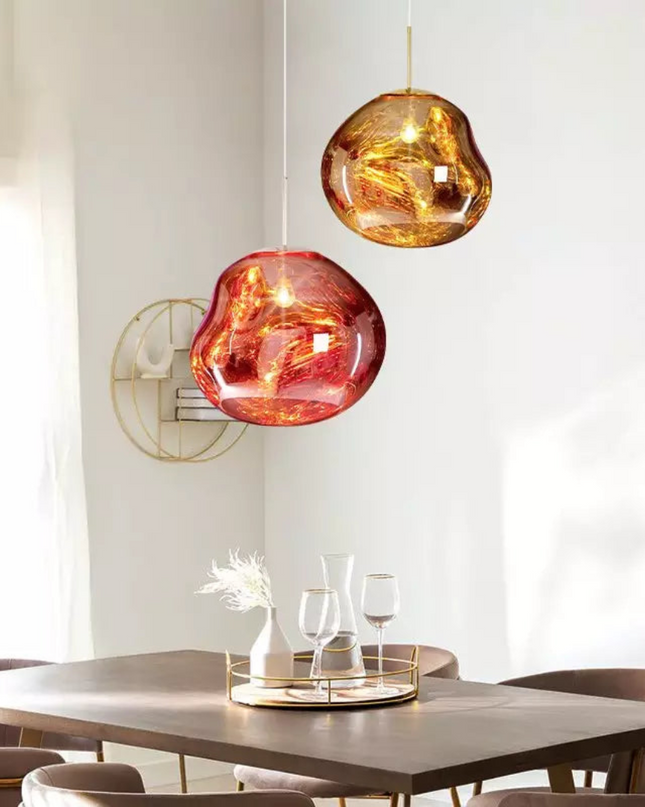 Organiczna Lampa Wisząca Kula do Salonu – Oświetlenie Nad Stół w Żywych Kolorach, E27, Wysoka Jakość, 4 Rozmiary 2